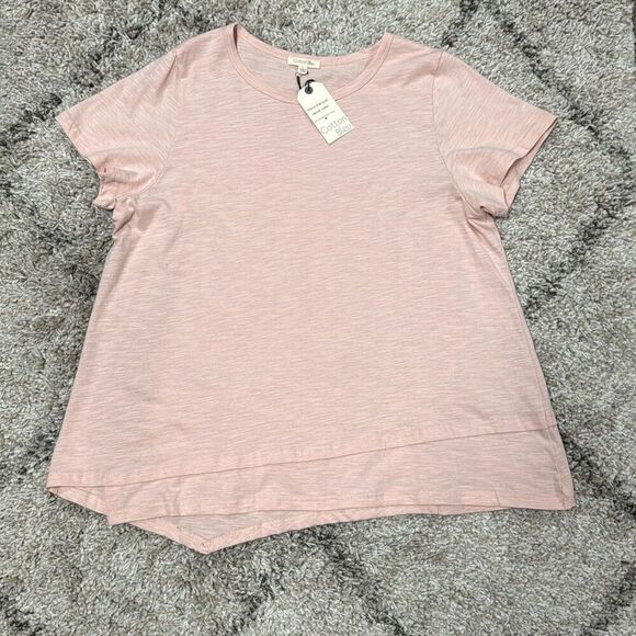 Cotton Bleu Women’s Peach Short Sleeve Swing Top Size Large NEW - Picture 5 of 7